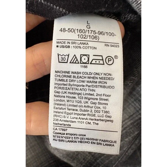 Banana Republic Plaid Flannel Organic Cotton Shirt Shacket Granola Cottagecore L - Picture 7 of 9